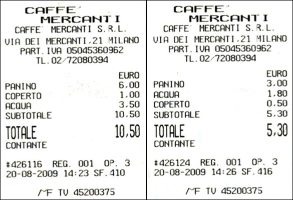 Doppio prezzo straniero-italiano al Caffè Mercanti di Milano